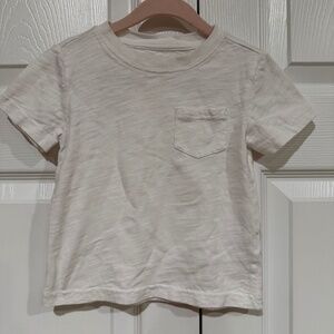 Janie and Jack Solid White Tee with Corner Pocket Unisex Size 2T